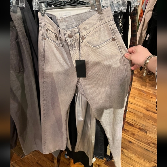 R13 Light Gray Boyfriend Jeans